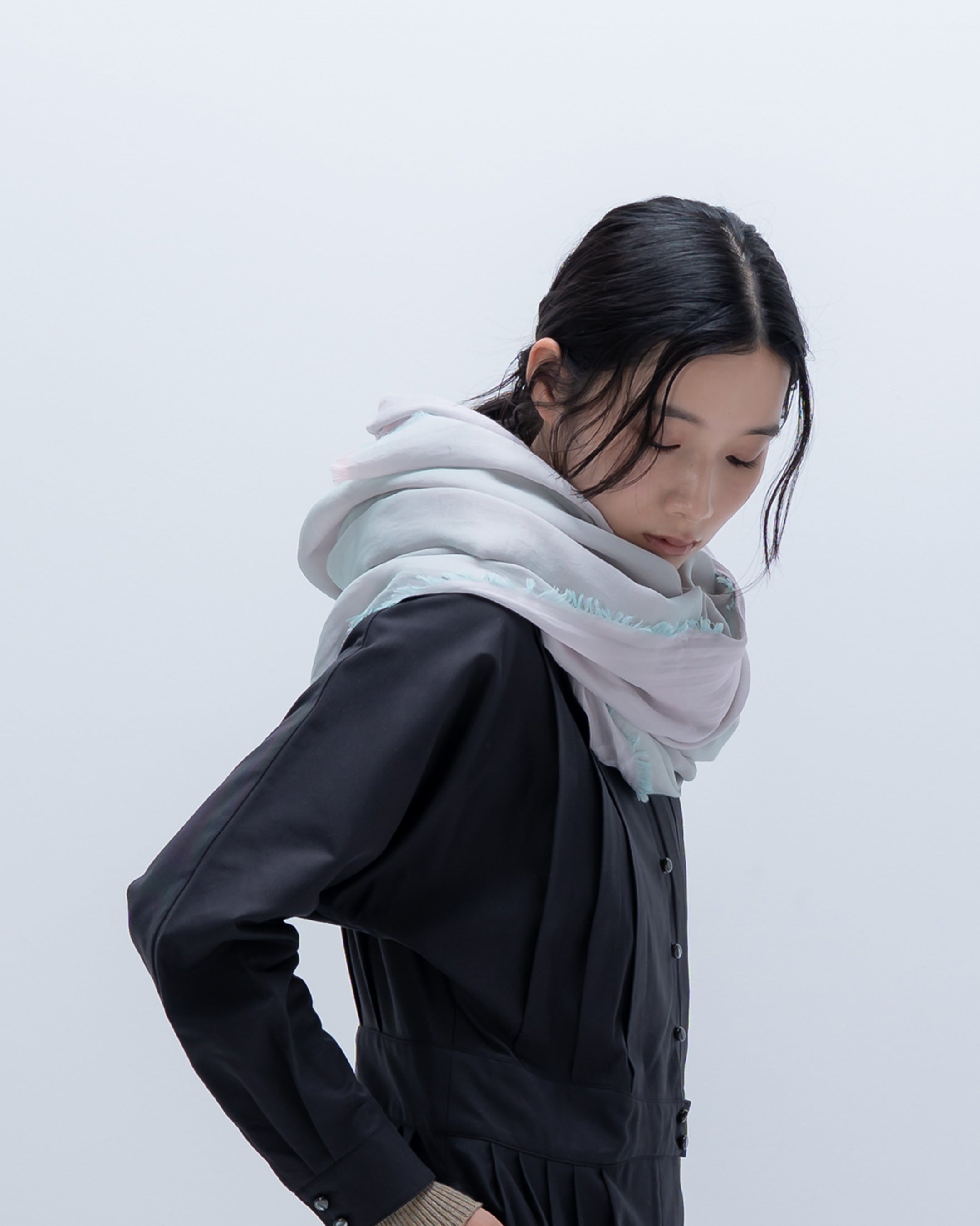 コットンストール /綿/心地よい天然素材の播州織ストール/w-face