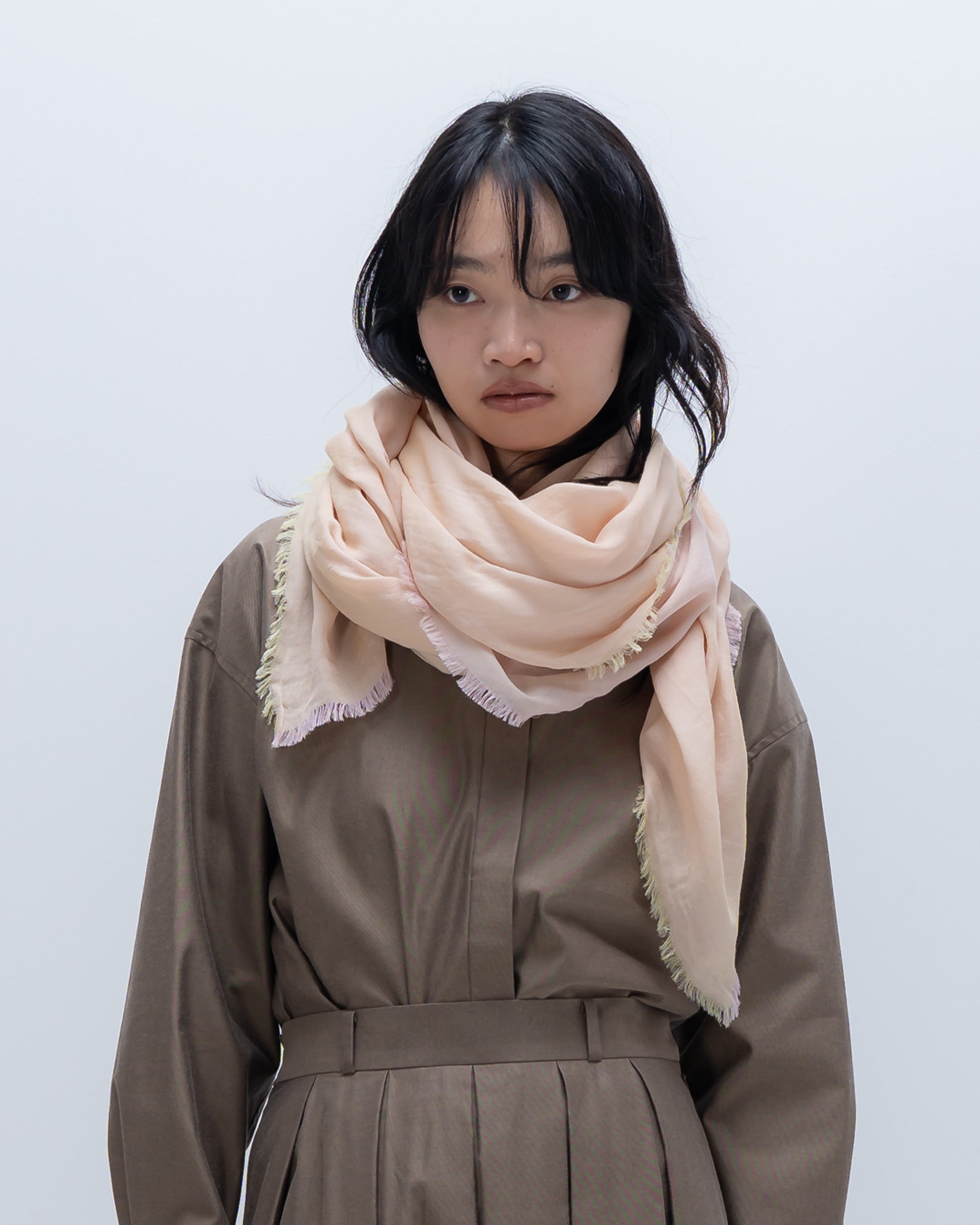 無地 コットンストール (ピンク)/綿/心地よい天然素材の播州織ストール