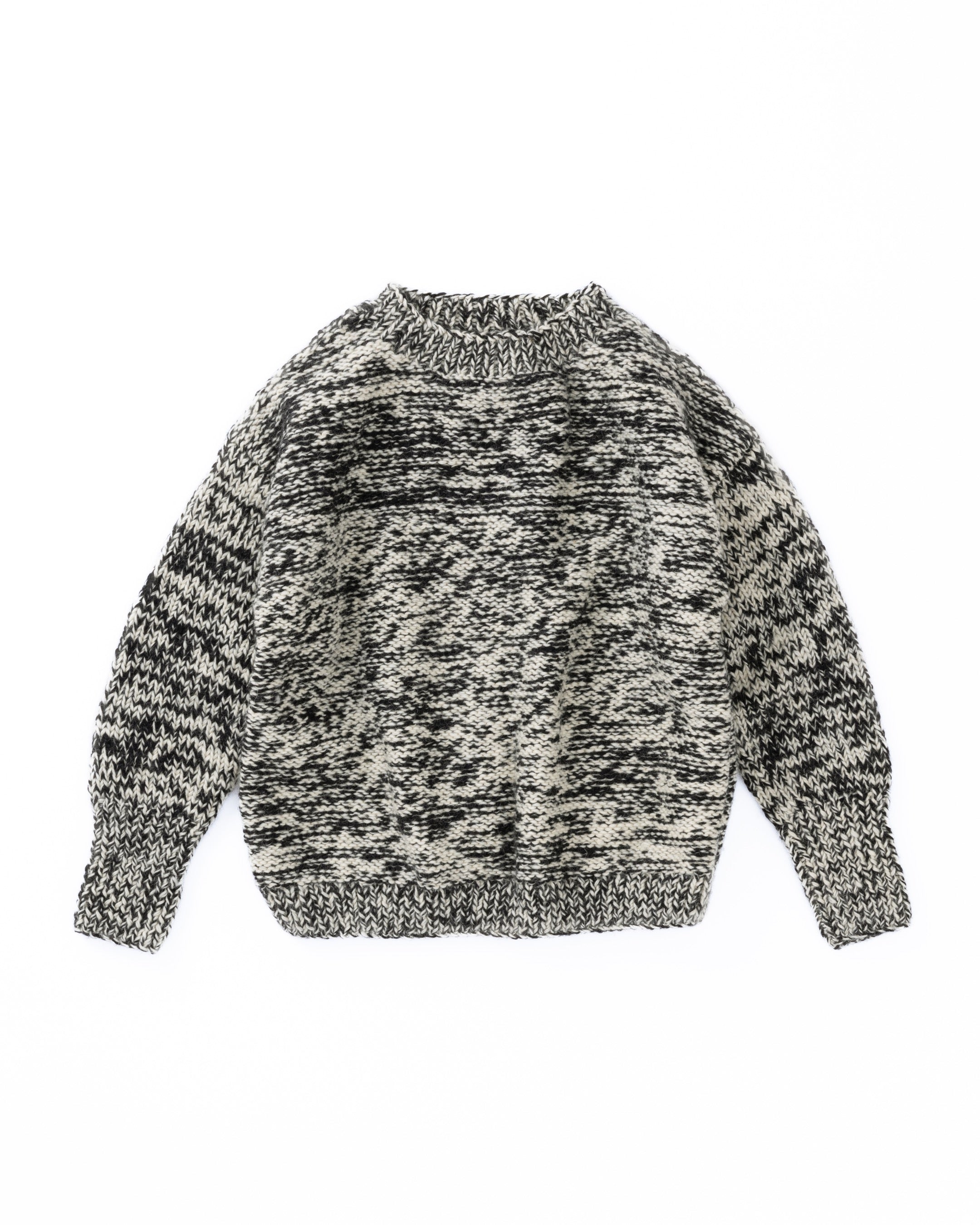 ネパールの手編みセーター|odnu / ミックスカラーセーター(ブラック