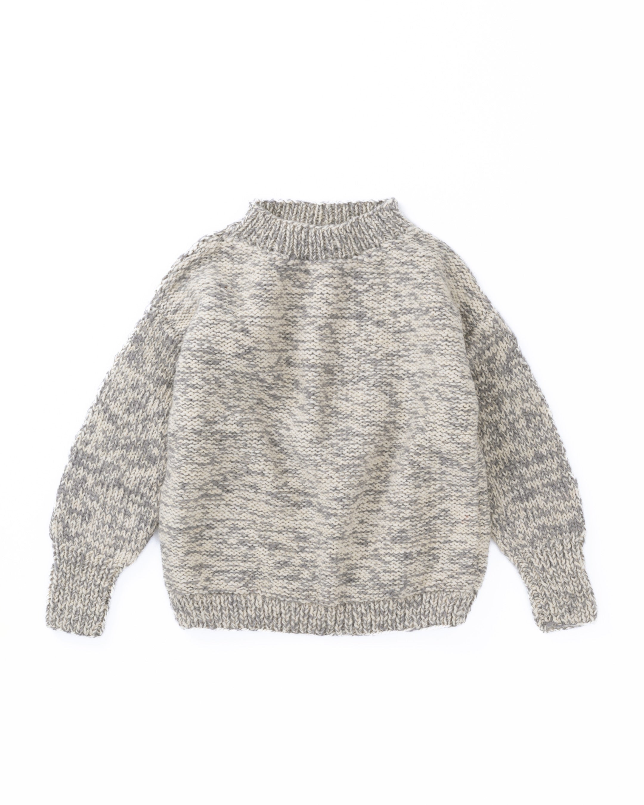 ネパールの手編みセーター|odnu / ミックスカラーセーター(グレー