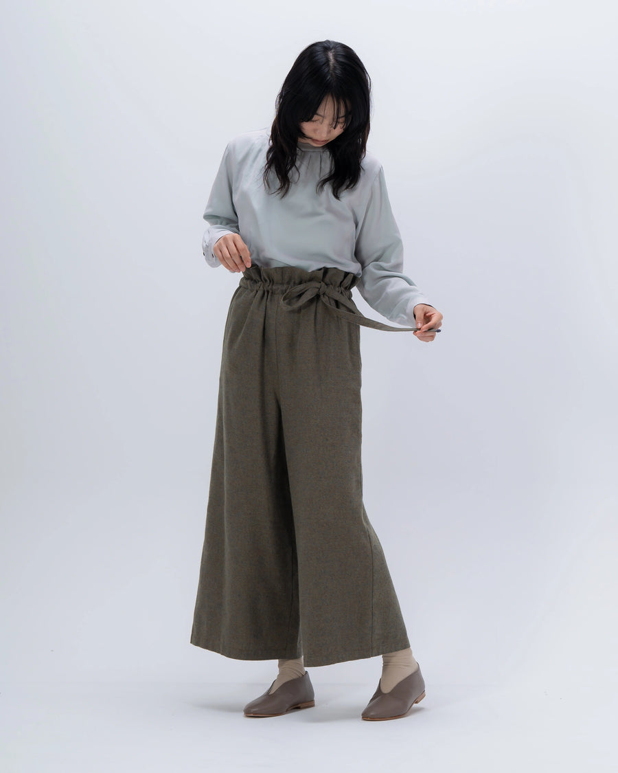 grain twill イージーパンツ(オークブラウン)