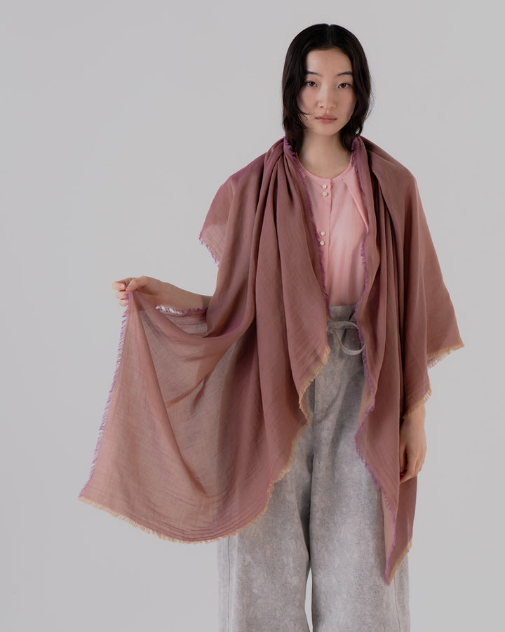 心地よい天然素材の播州織ストール/大判( L・M)/w-face ストール