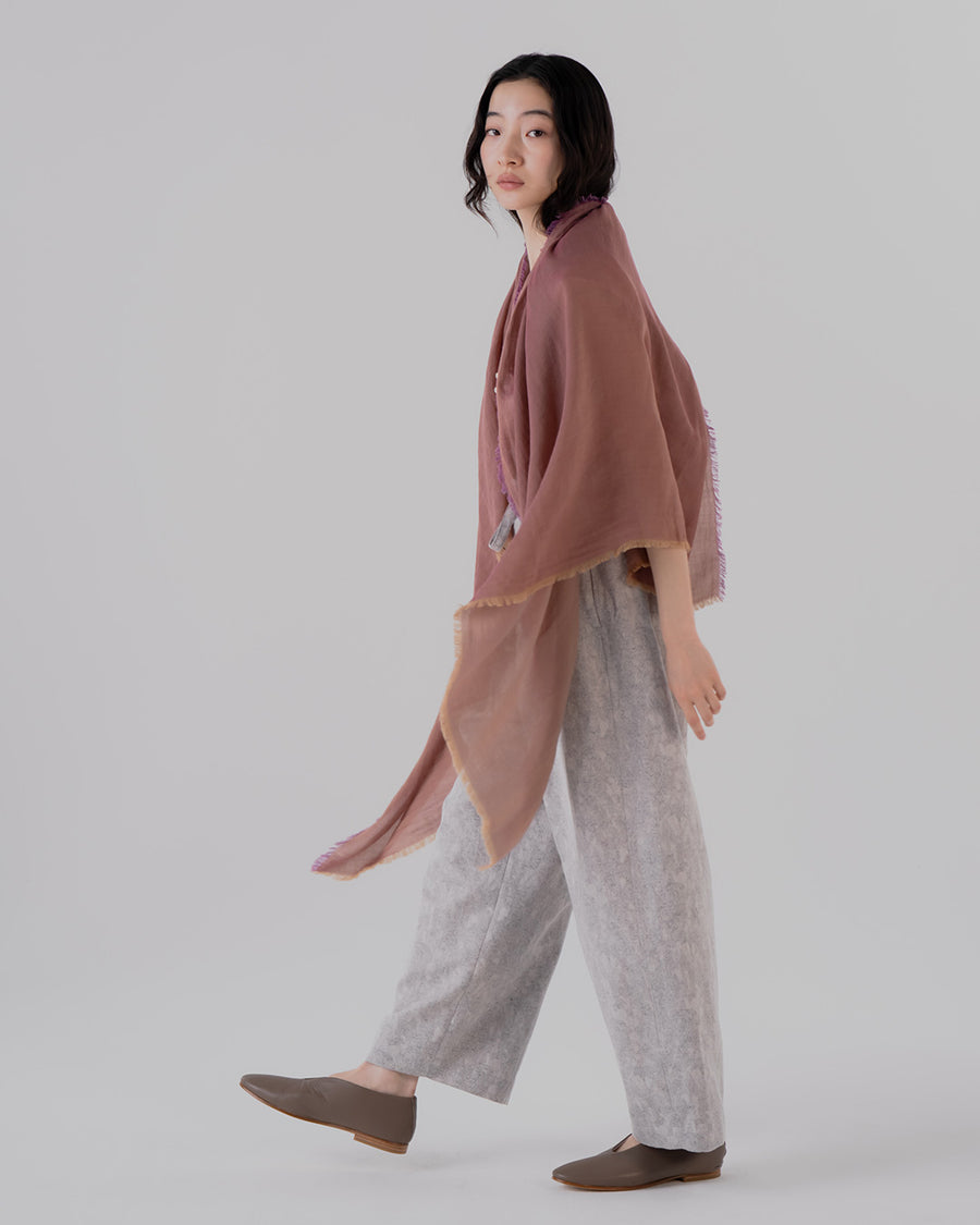 心地よい天然素材の播州織ストール/大判( L・M)/w-face ストール