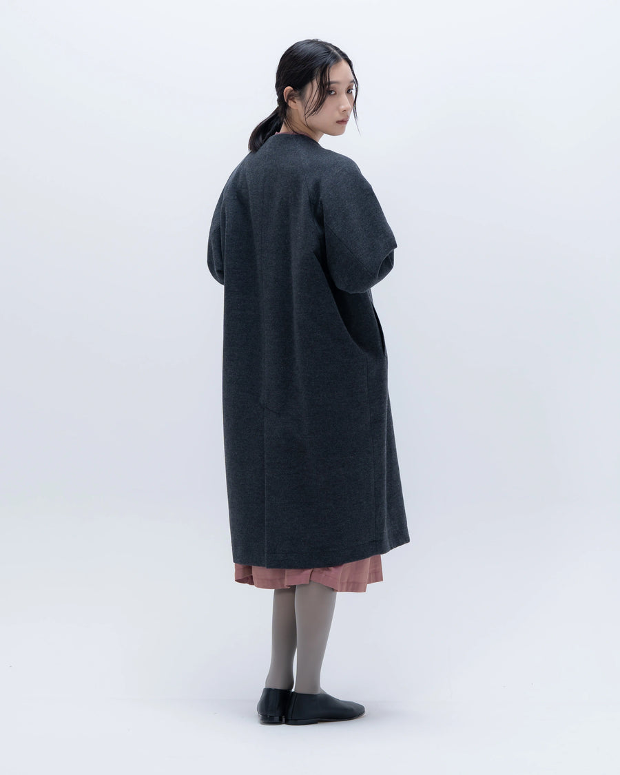 bush フランネルウール コクーンコート(チャコール)