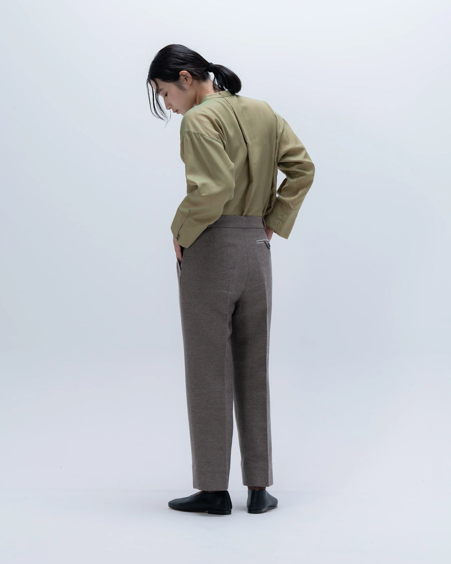 bush フランネルウールタックパンツ(モカ)