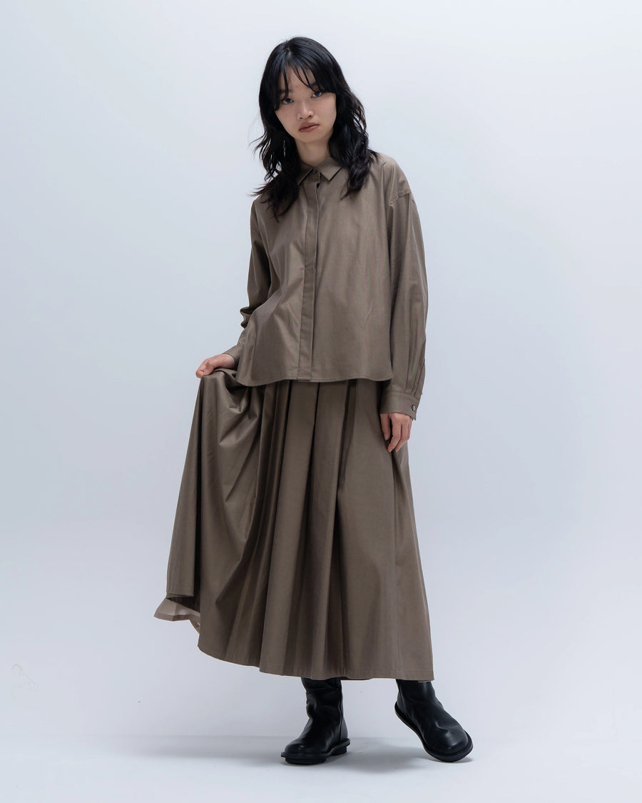mellow suvin ワイドシャツ(ベージュ)