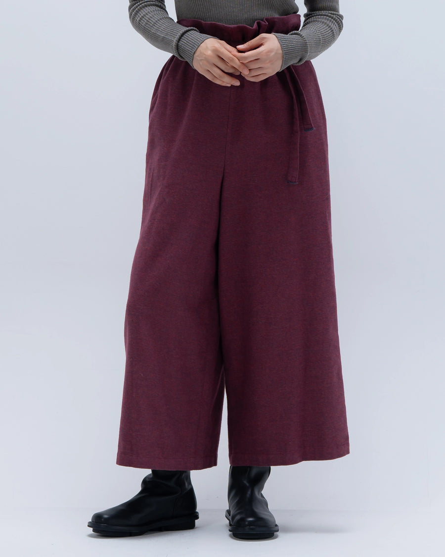 grain twill イージーパンツ(ボルドー)