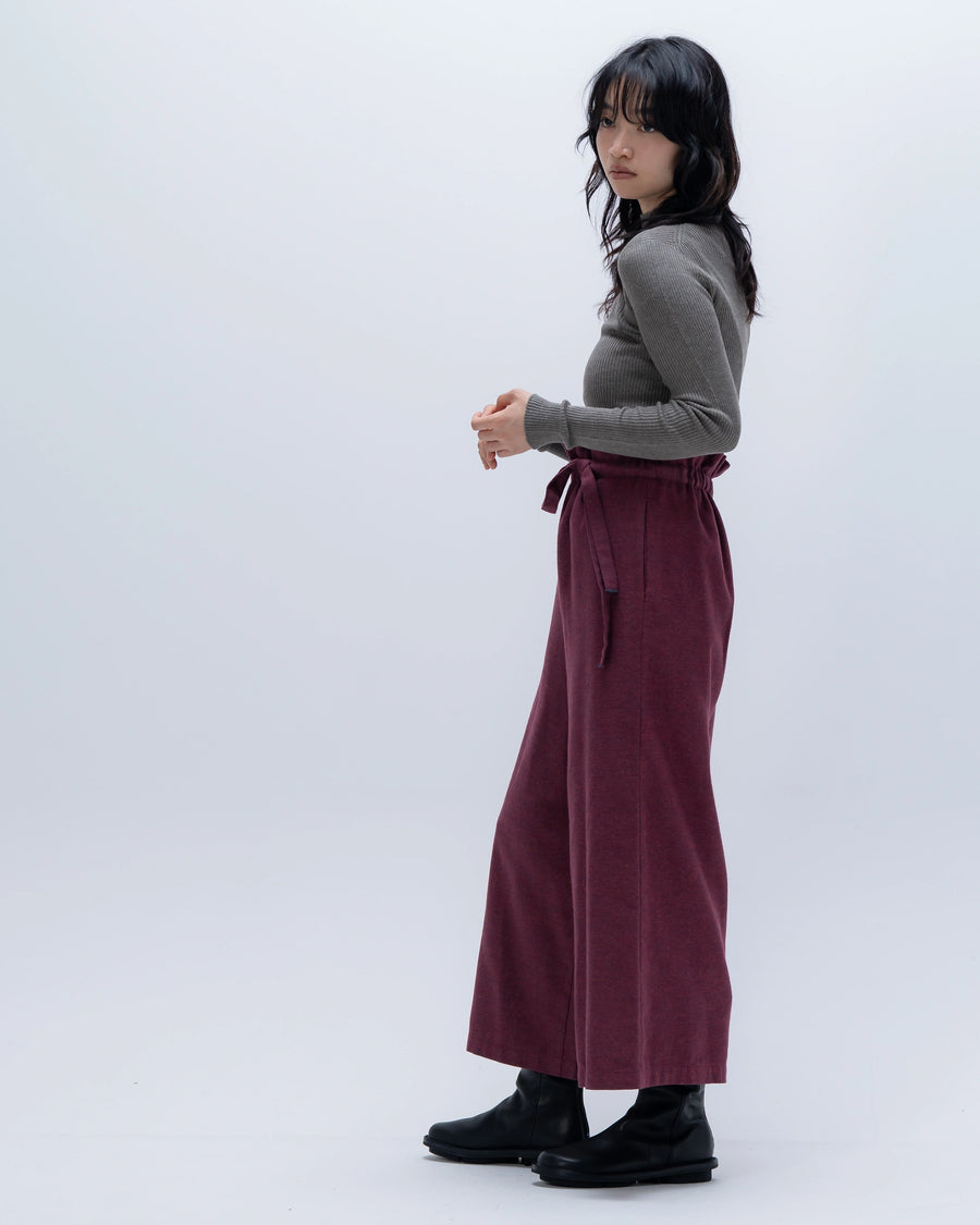 grain twill イージーパンツ(ボルドー)