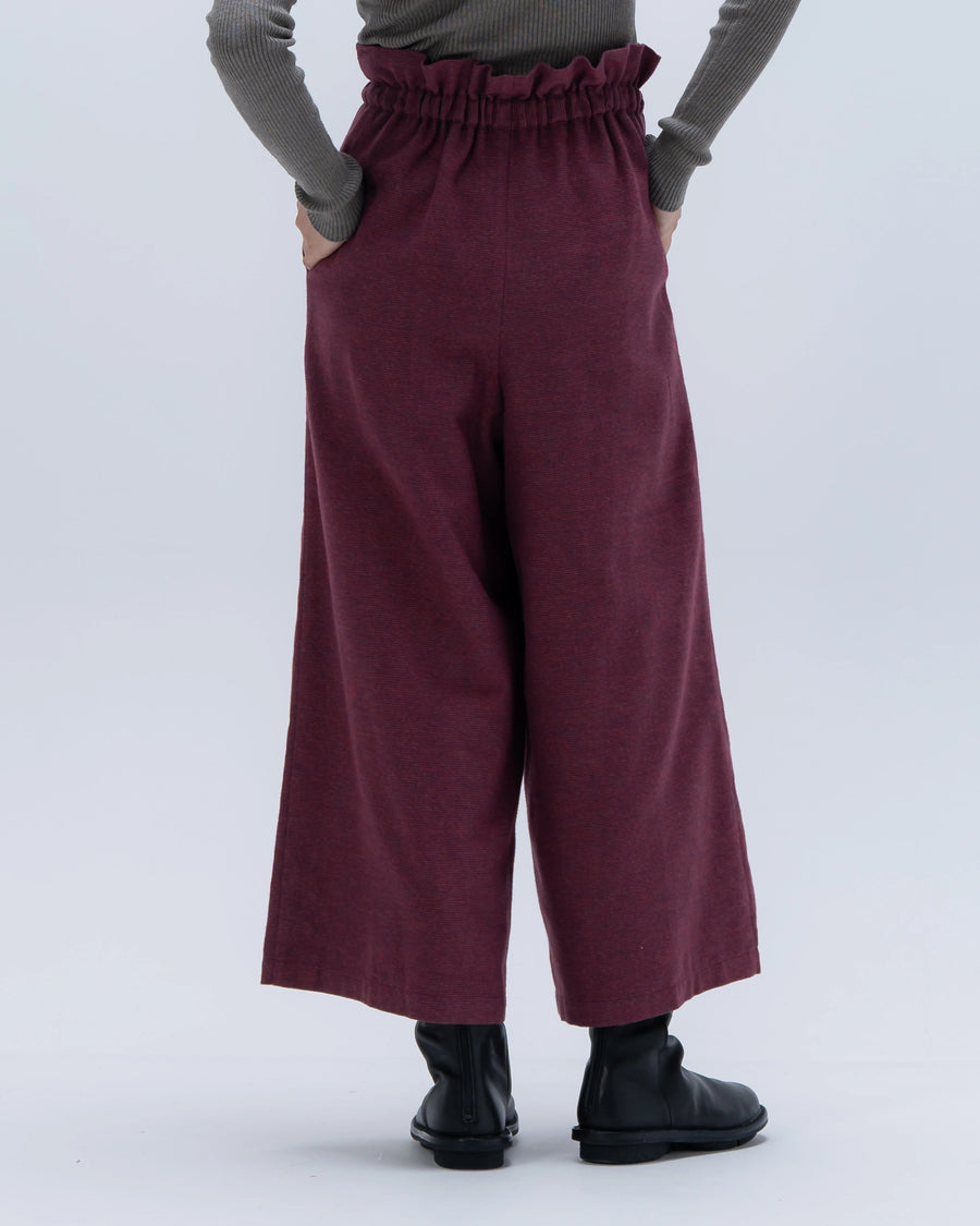 grain twill イージーパンツ(ボルドー)