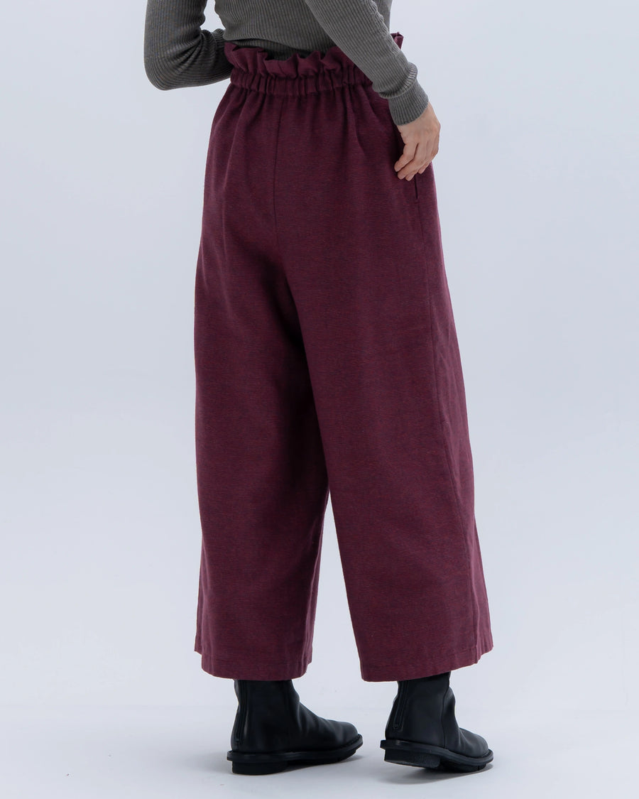 grain twill イージーパンツ(ボルドー)
