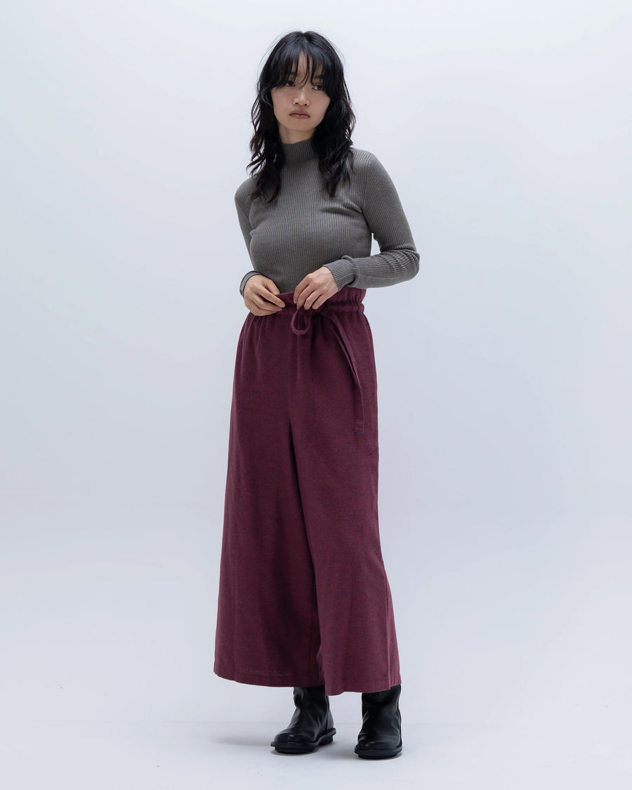 grain twill イージーパンツ(ボルドー)