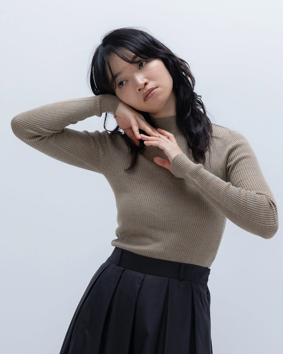 [hatsutoki別注koharu シルクリブハイネック(ローアンバー)