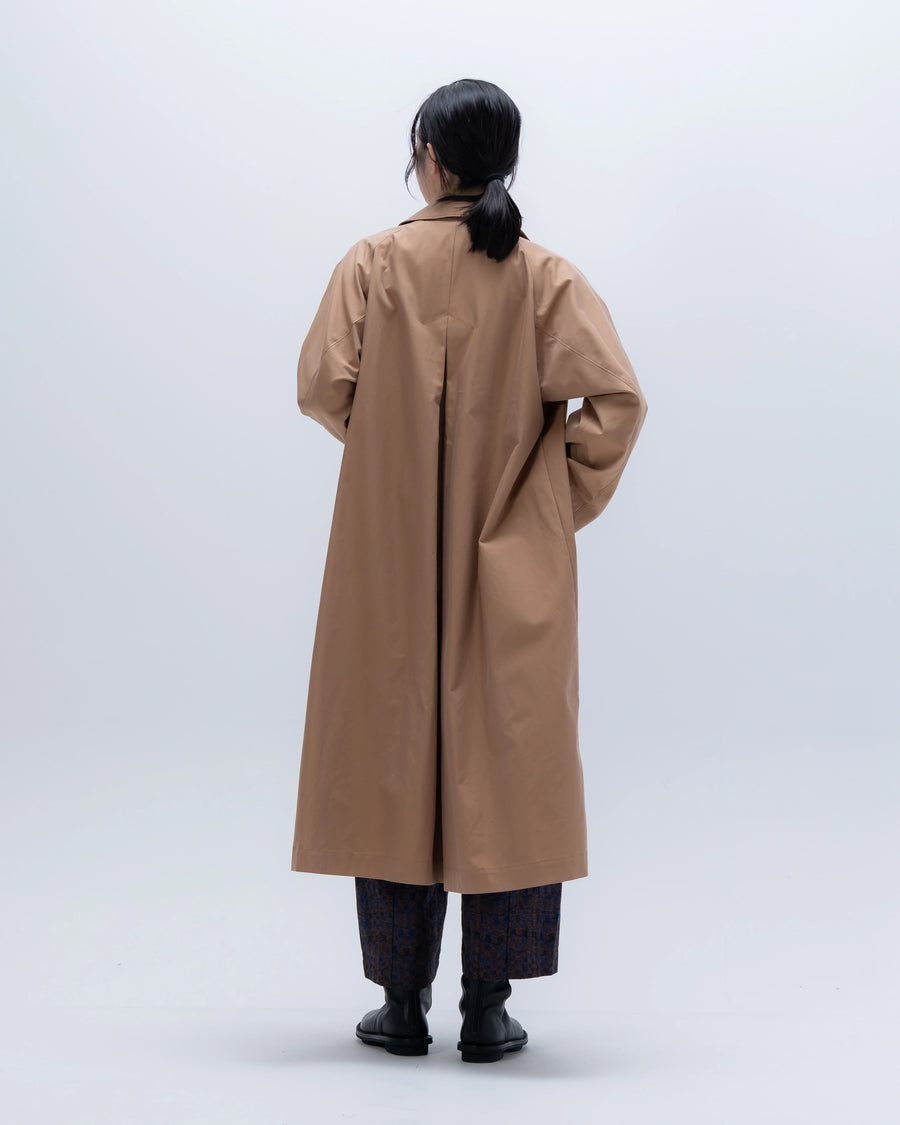 mico gabardineステンカラーコート (ベージュ)