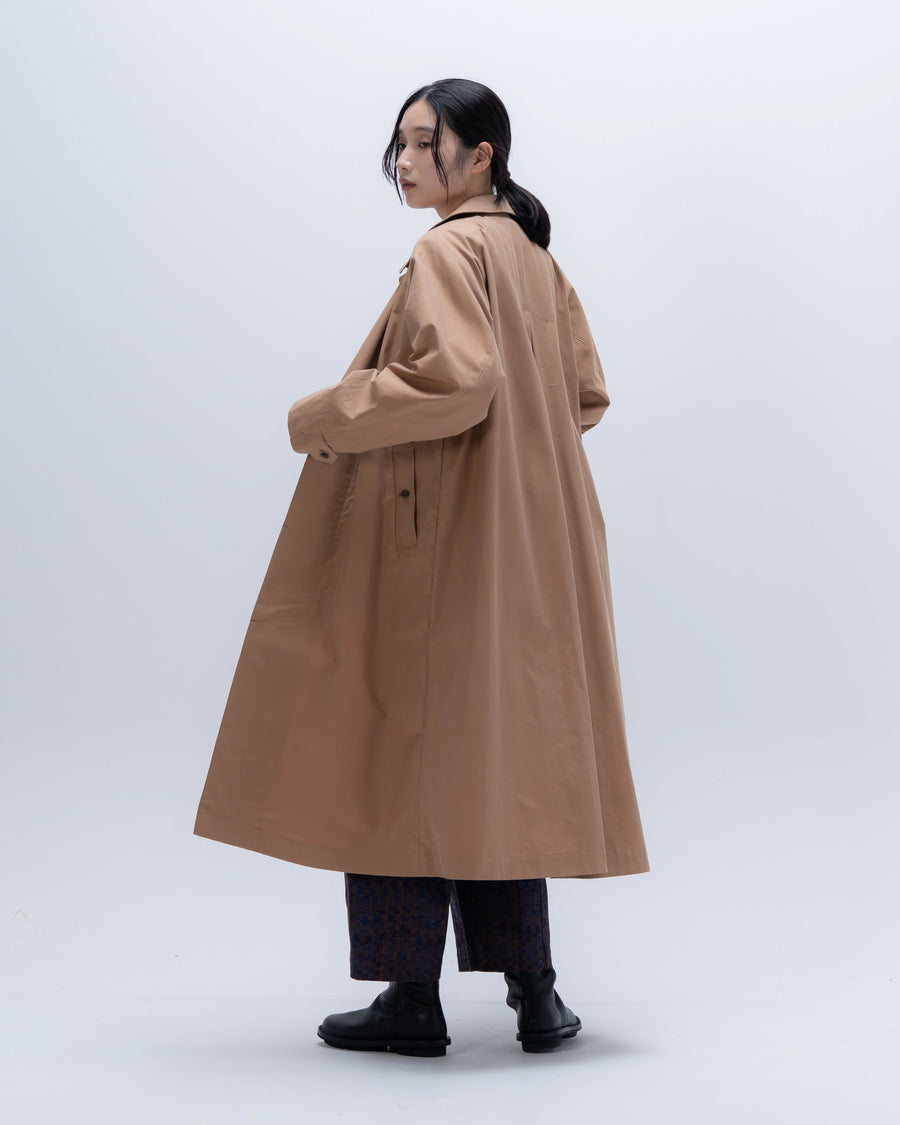 mico gabardineステンカラーコート (ベージュ)