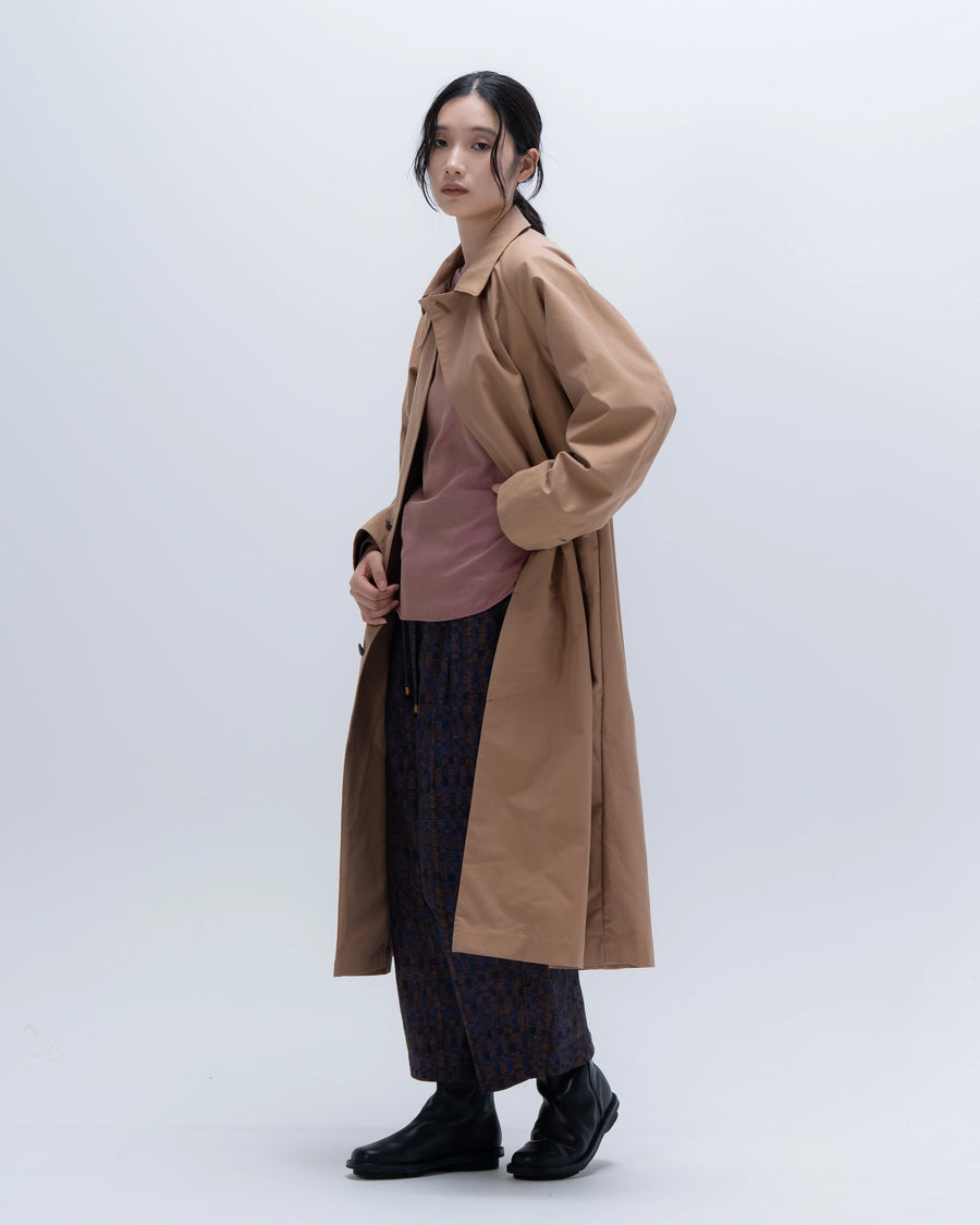 mico gabardineステンカラーコート (ベージュ)
