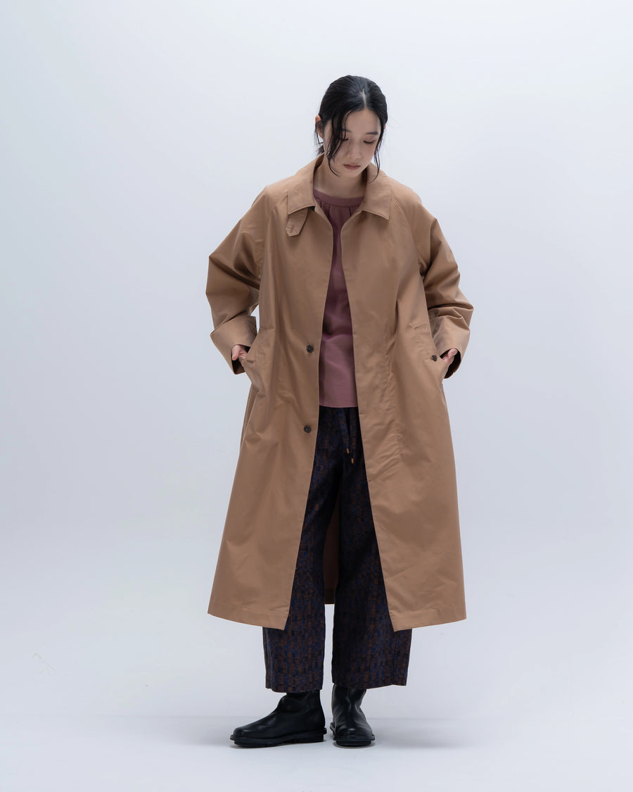 mico gabardineステンカラーコート (ベージュ)