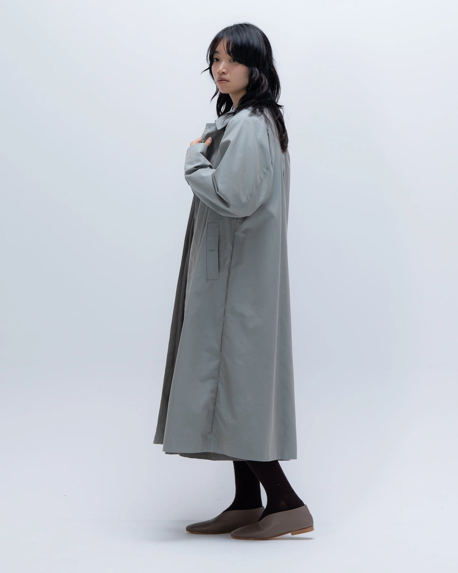 mico gabardineステンカラーコート (サックスブルー)