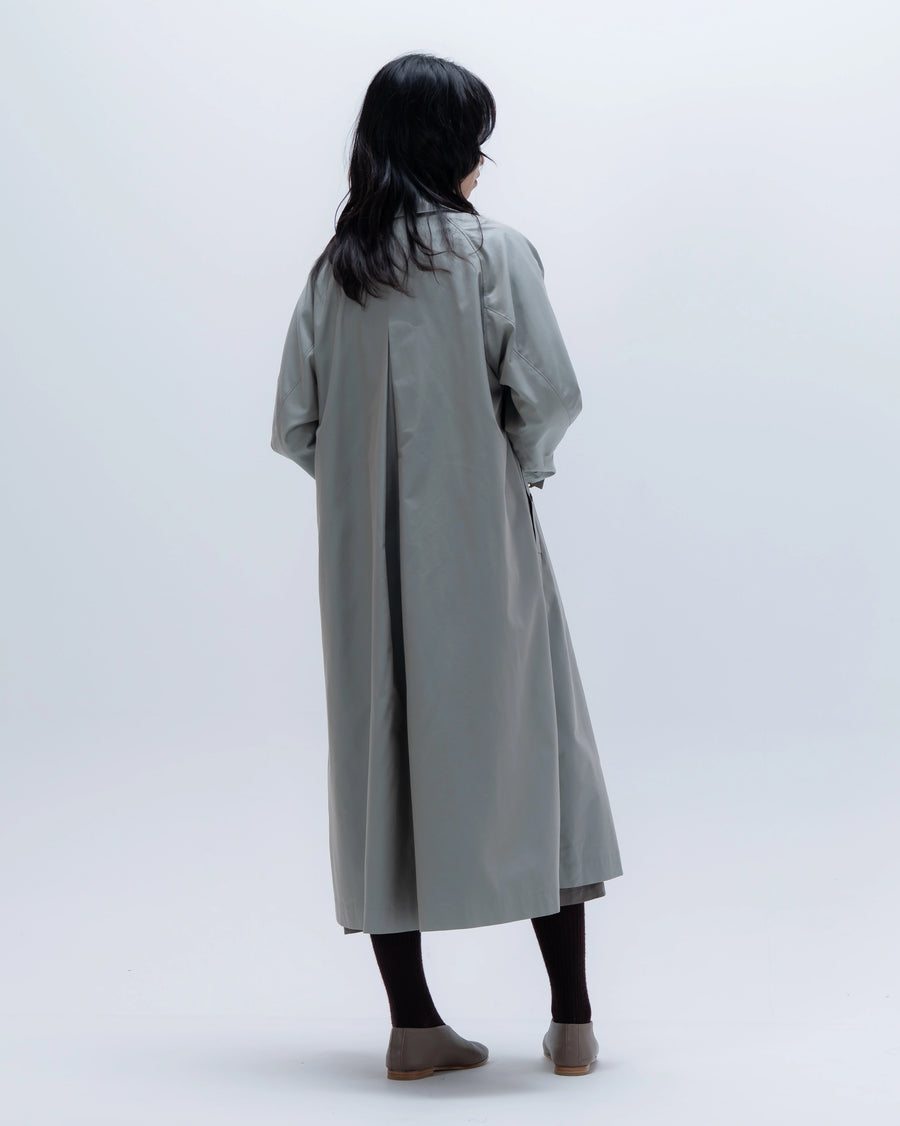 mico gabardineステンカラーコート (サックスブルー)