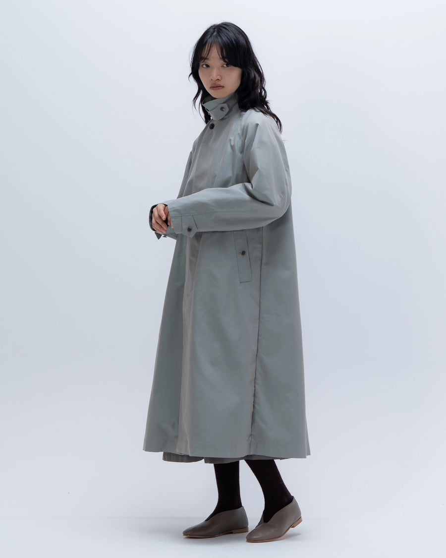 mico gabardineステンカラーコート (サックスブルー)