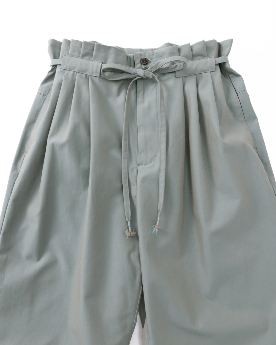 mico gabardineタックパンツ (サックスブルー)