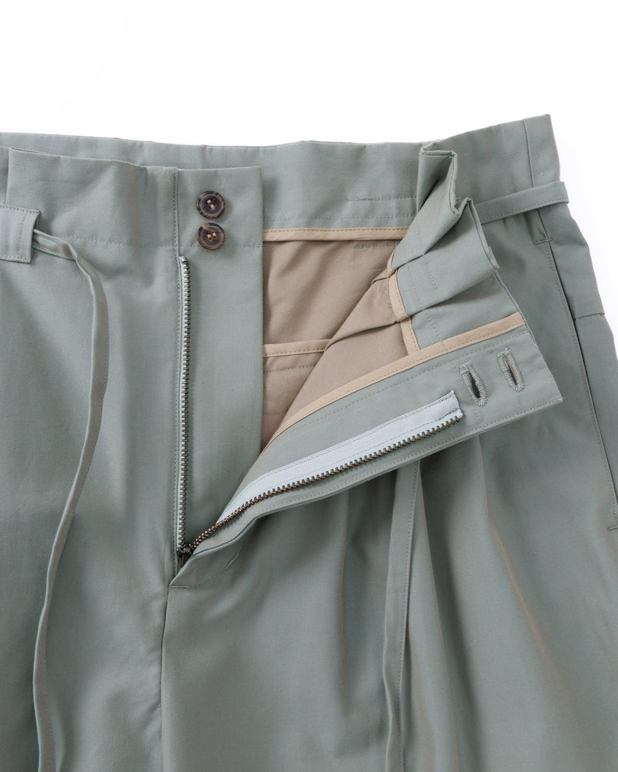 mico gabardineタックパンツ (サックスブルー)