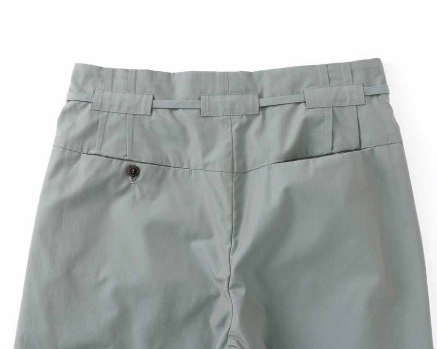 mico gabardineタックパンツ (サックスブルー)