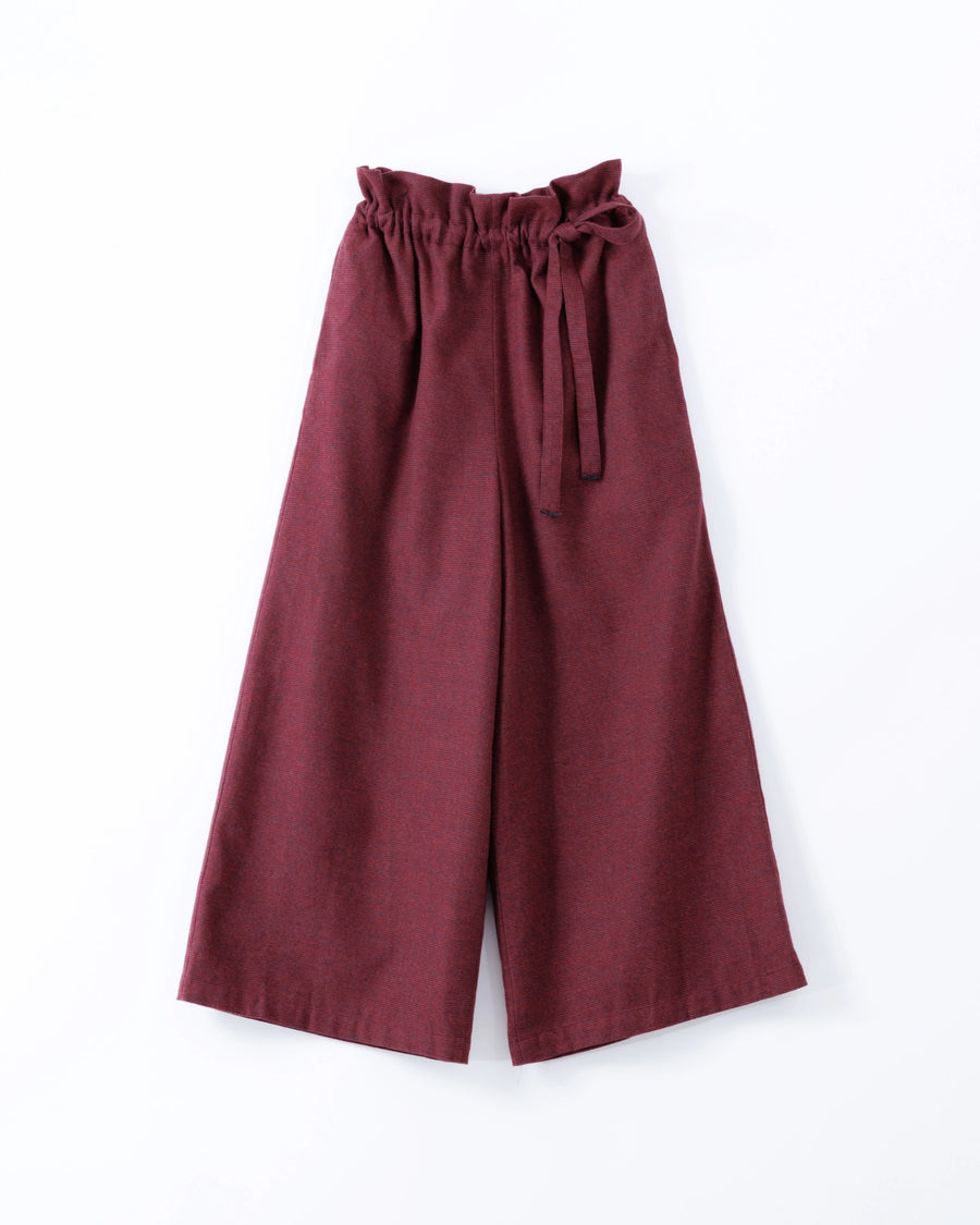 grain twill イージーパンツ(ボルドー)