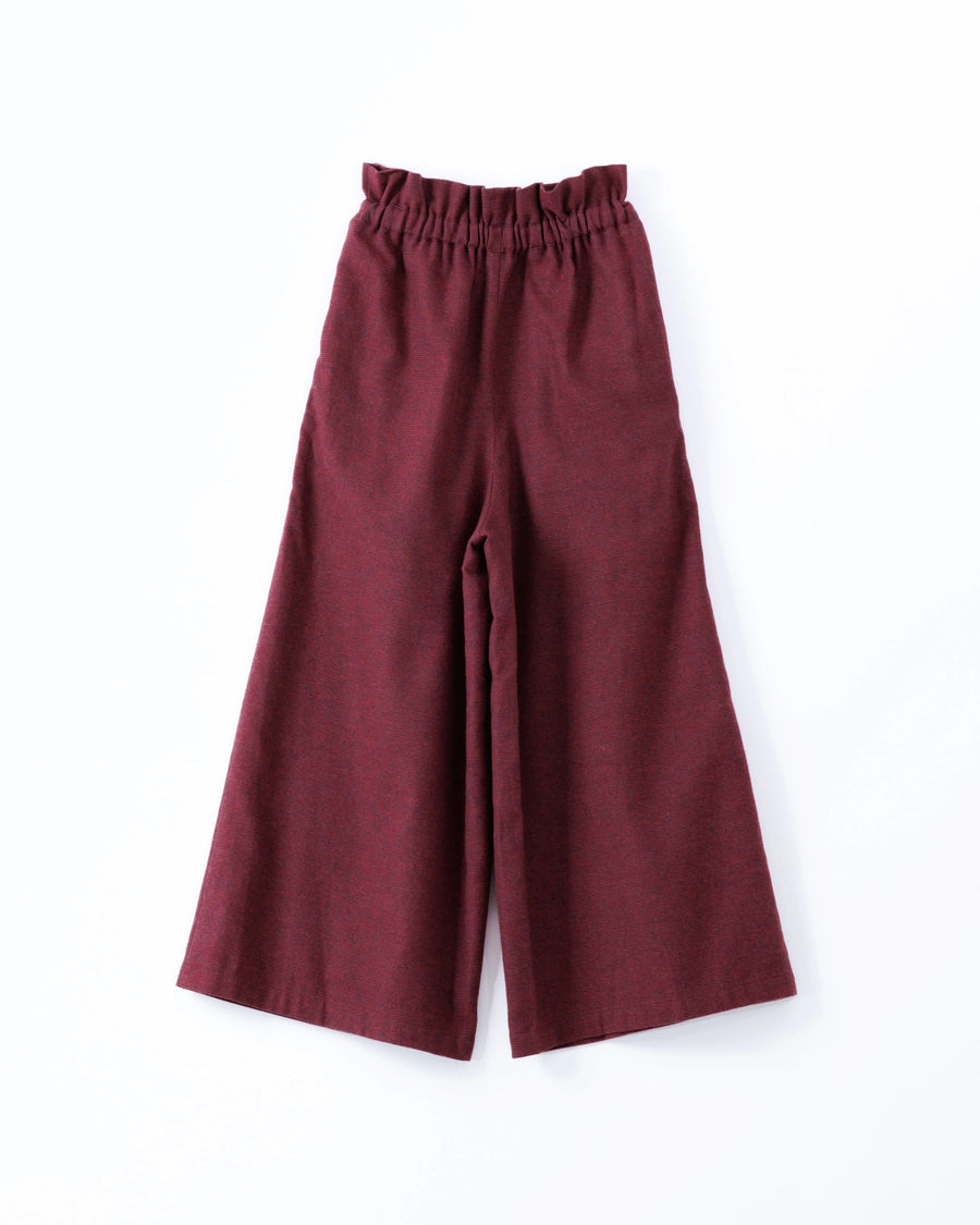 grain twill イージーパンツ(ボルドー)