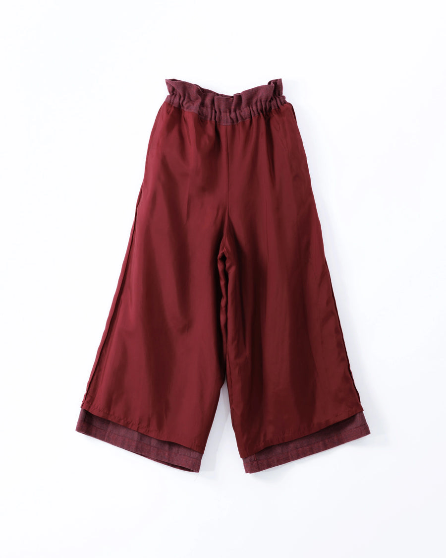 grain twill イージーパンツ(ボルドー)