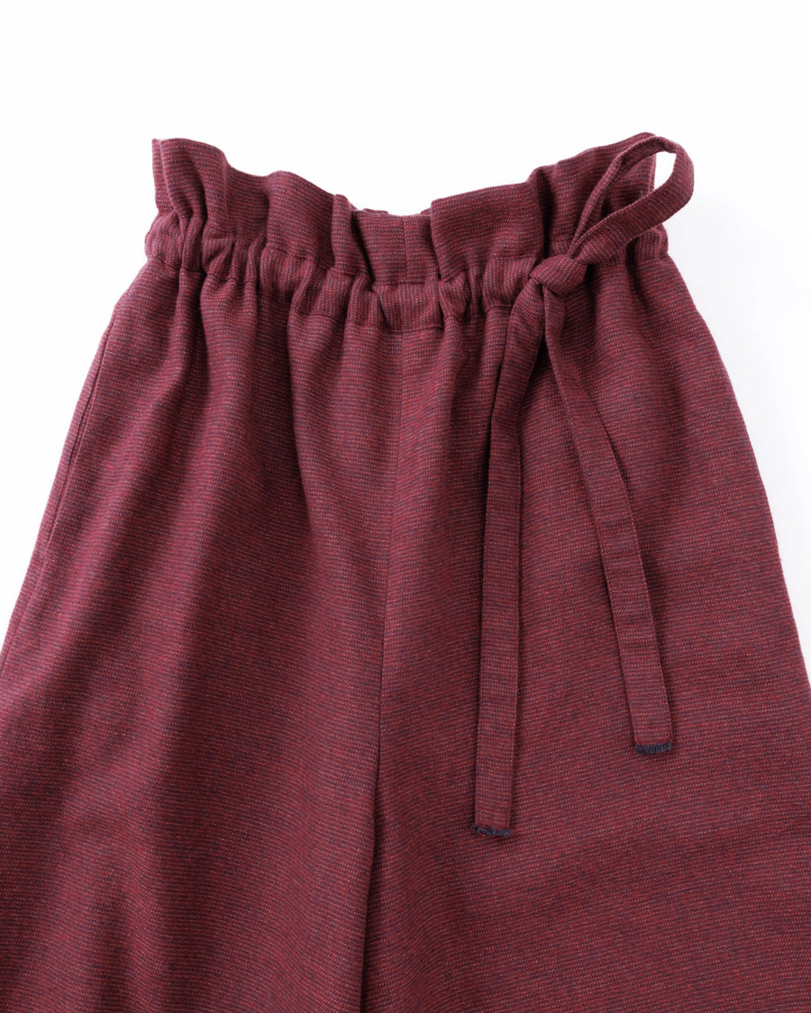 grain twill イージーパンツ(ボルドー)