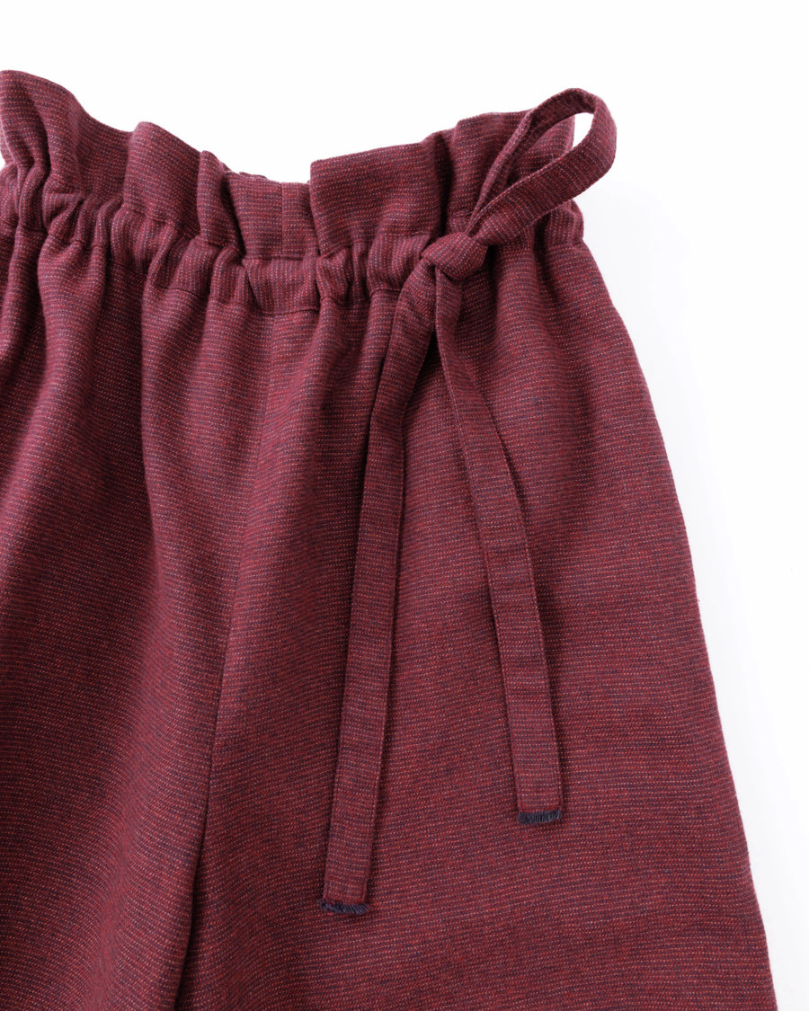 grain twill イージーパンツ(ボルドー)