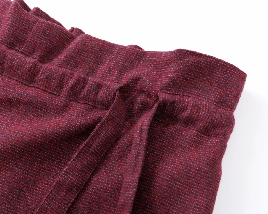 grain twill イージーパンツ(ボルドー)