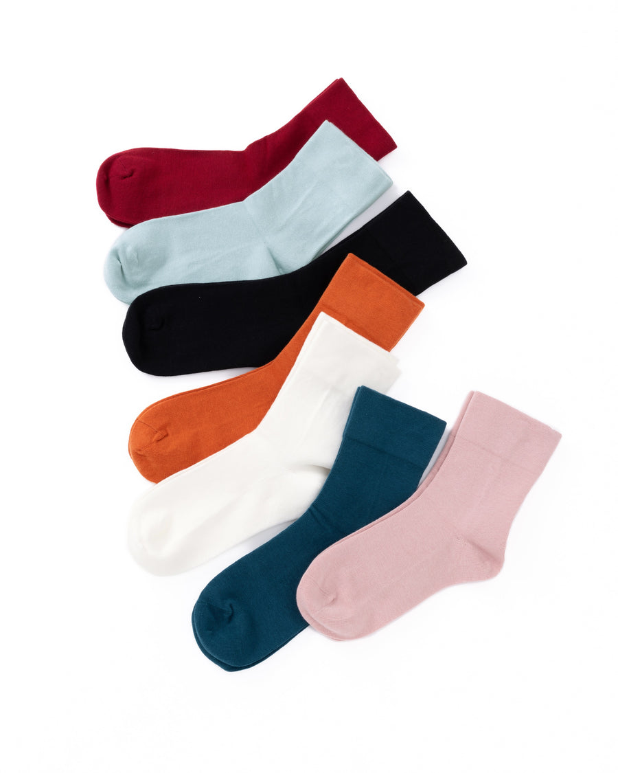 yahae / Organic Cotton Rubber Free Plain Socks