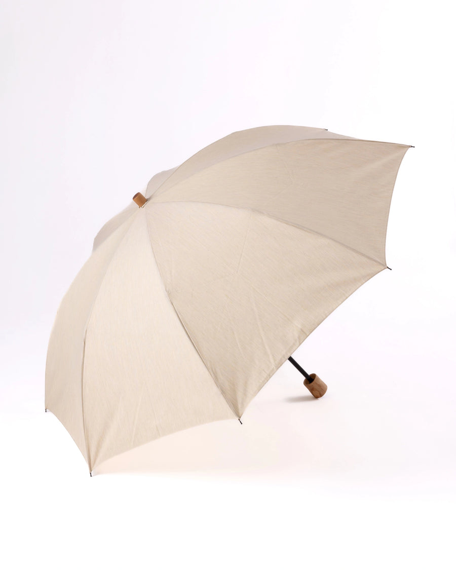 【新品未使用】hatsutoki fog 晴雨兼用折り畳み傘(スモークイエロー) 日傘, 日本製, 折畳傘, パラソル, コットン, ナチュラル