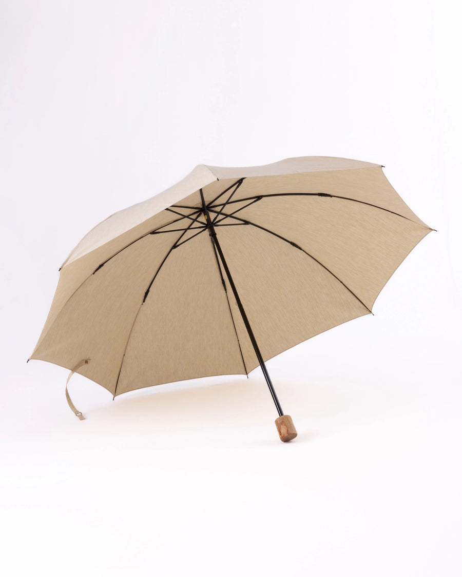 【新品未使用】hatsutoki fog 晴雨兼用折り畳み傘(スモークイエロー) 日傘, 日本製, 折畳傘, パラソル, コットン, ナチュラル