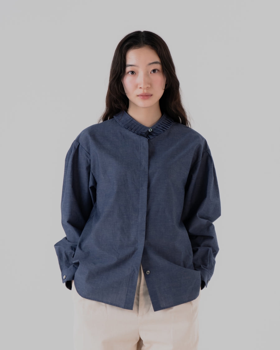 hazeラッフルカラーブラウス(ネイビー) – hatsutoki ONLINE STORE
