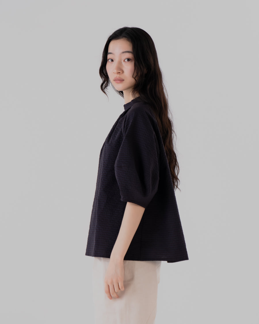 pebble checkブラウス(ネイビー) – hatsutoki ONLINE STORE