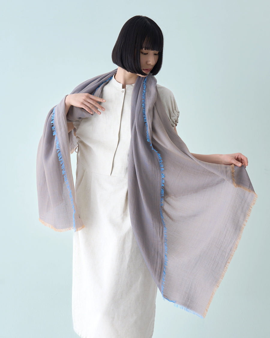 心地よい天然素材の播州織ストール/大判( L・M)/w-face ストール 心地よい天然素材の播州織ストール/大判( L・M)/w-face ストール