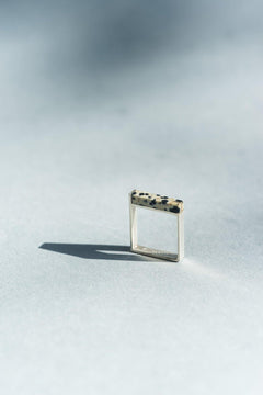 SATOSHI SASAKI スクエアリング(ダルメシアンジャスパー) - hatsutoki ONLINE STORE