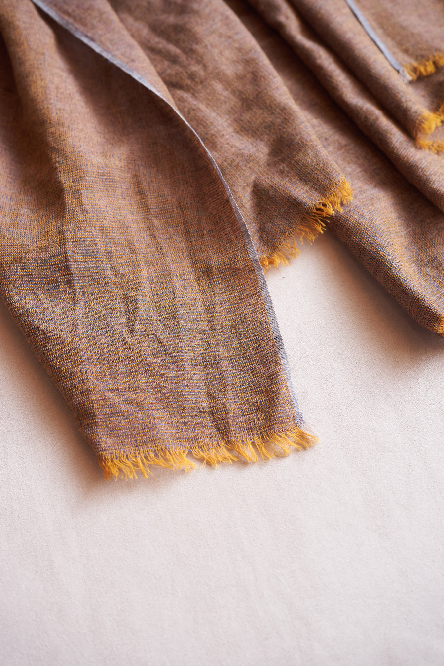 outlet / 琥珀 カシミヤストール(ブルーブラウン)