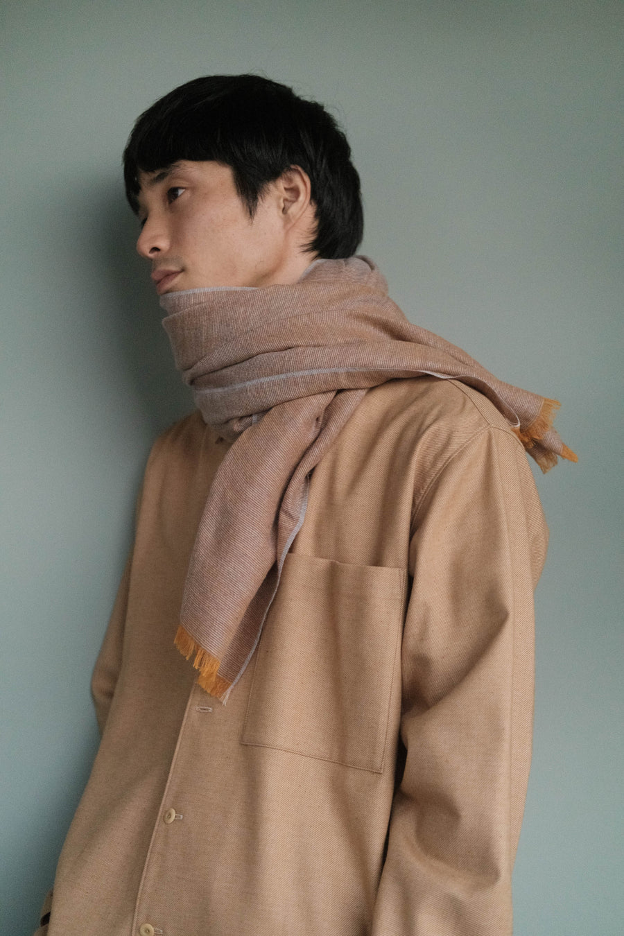 outlet / 琥珀 カシミヤストール(グレーアンバー)