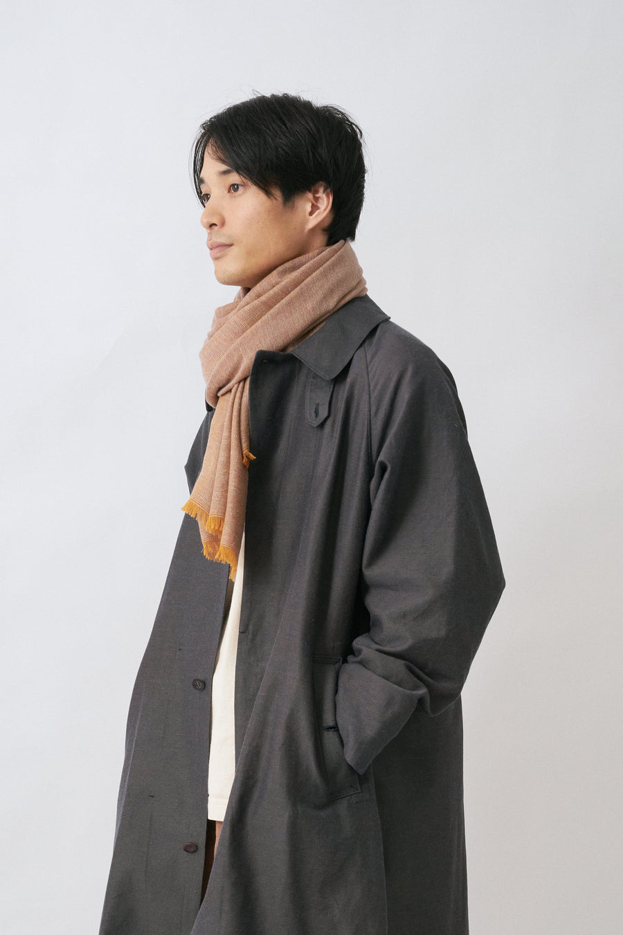 outlet / 琥珀 カシミヤストール(グレーアンバー)